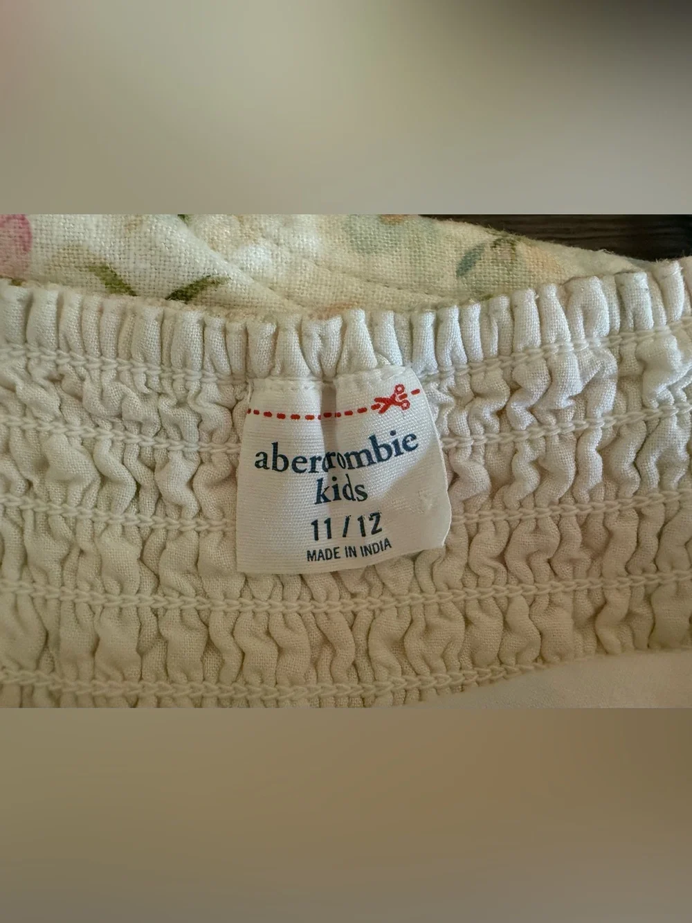 Abercrombie Kids Girls Cream Floral Tank & Shorts Set - Size 11/12